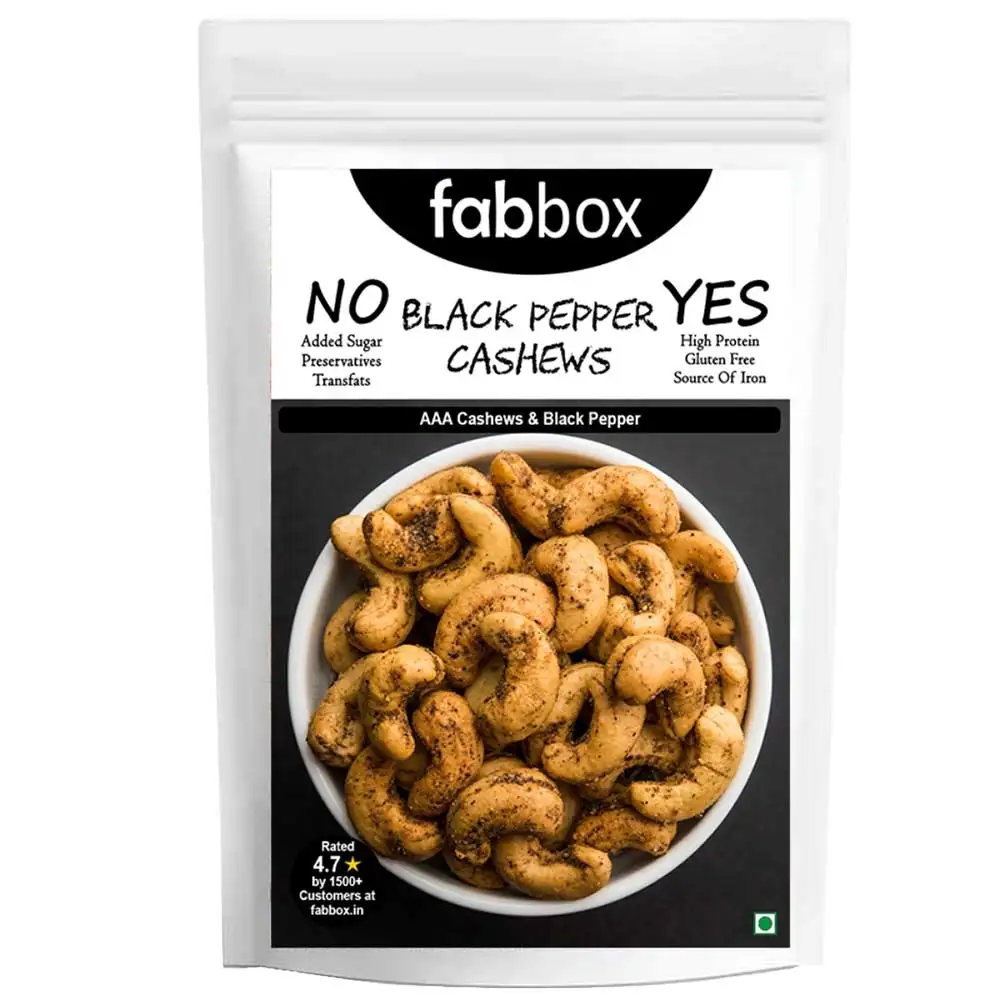 Fabbox Black Pepper Cashews,  120 g  Unflavoured