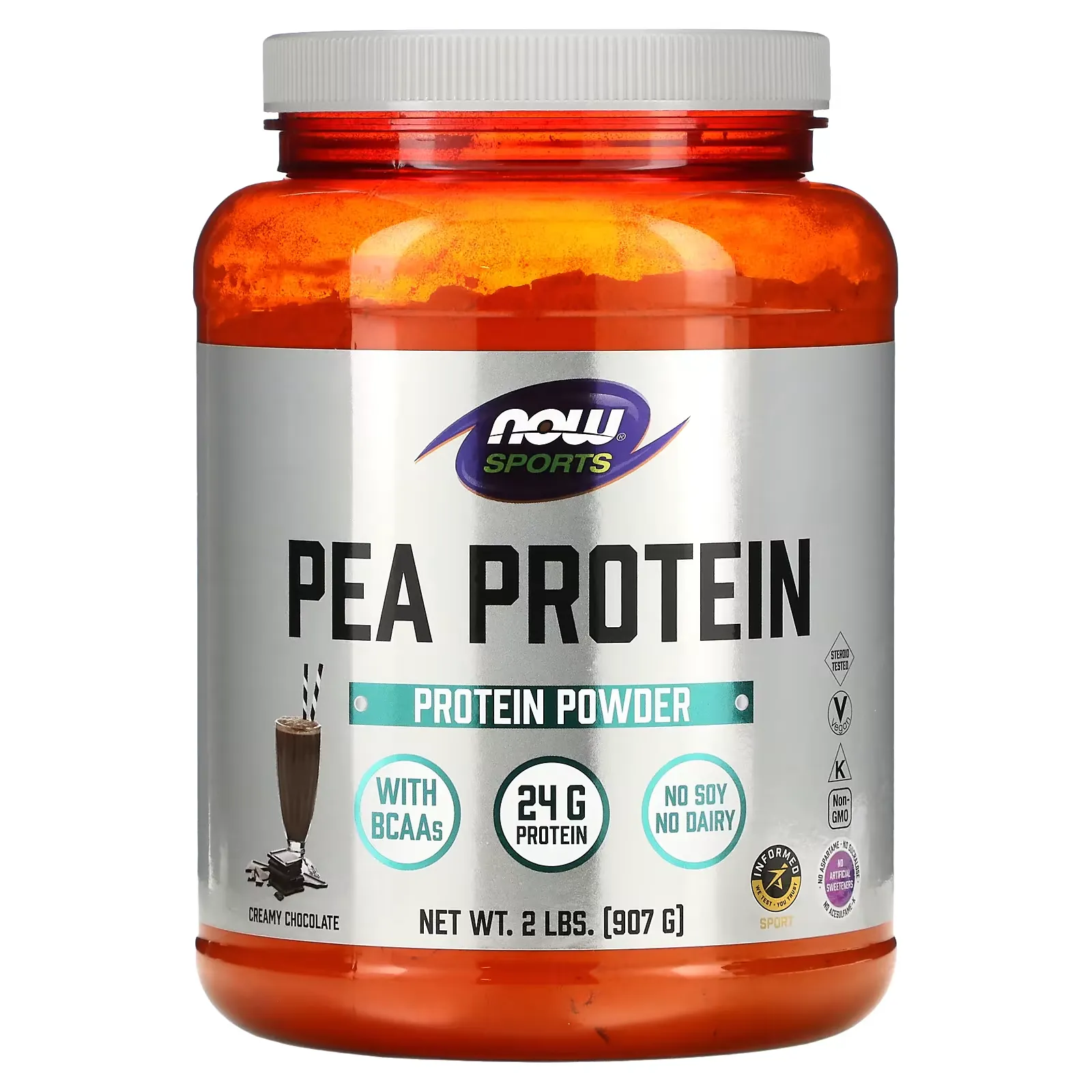 Sports, Pea Protein Powder, Creamy Chocolate, 2 lbs (907 g)