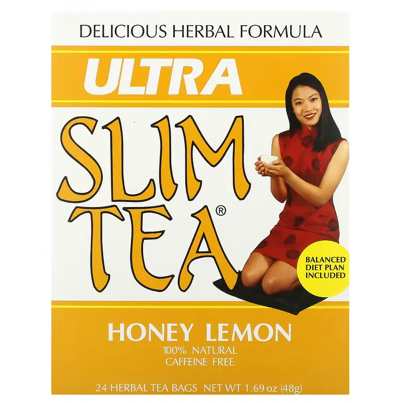 Ultra Slim Tea, Honey Lemon, Caffeine Free, 24 Herbal Tea Bags, 1.69 oz (48 g)