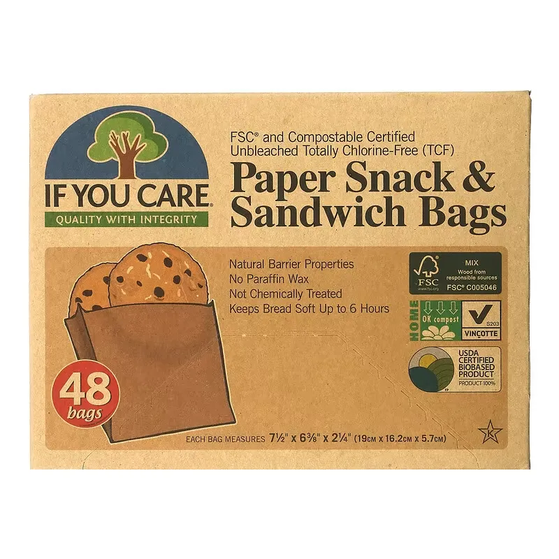 Paper Snack & Sandwich Bags, 48 Bags