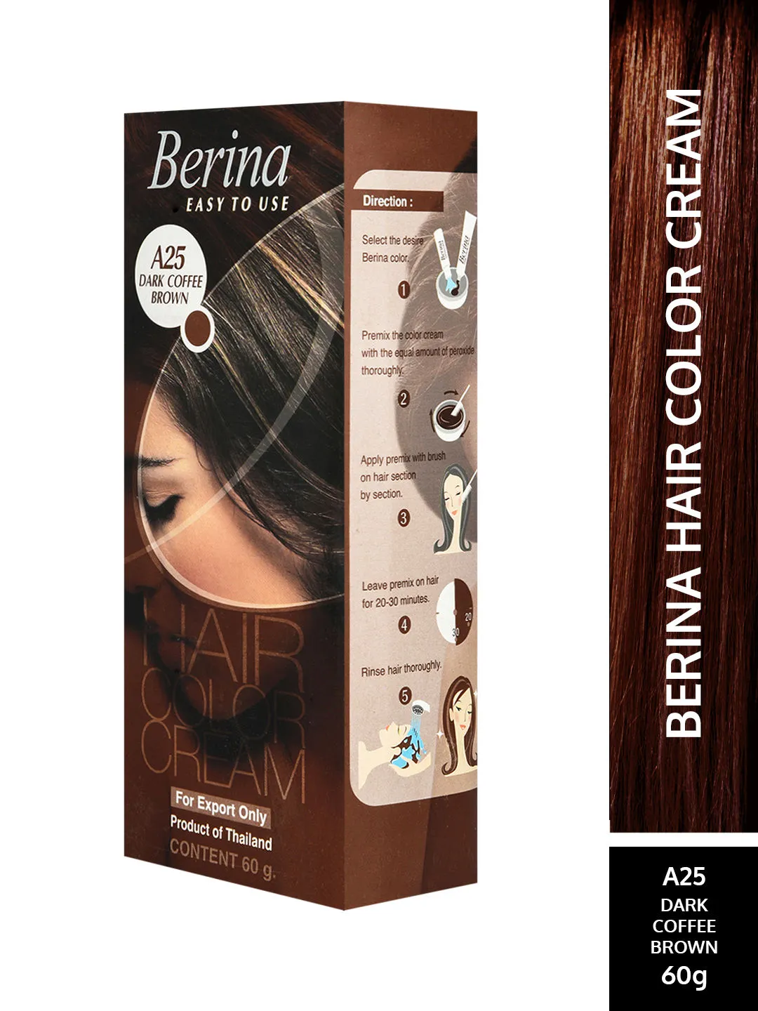 Berina Hair Color Cream - Dark Coffee Brown