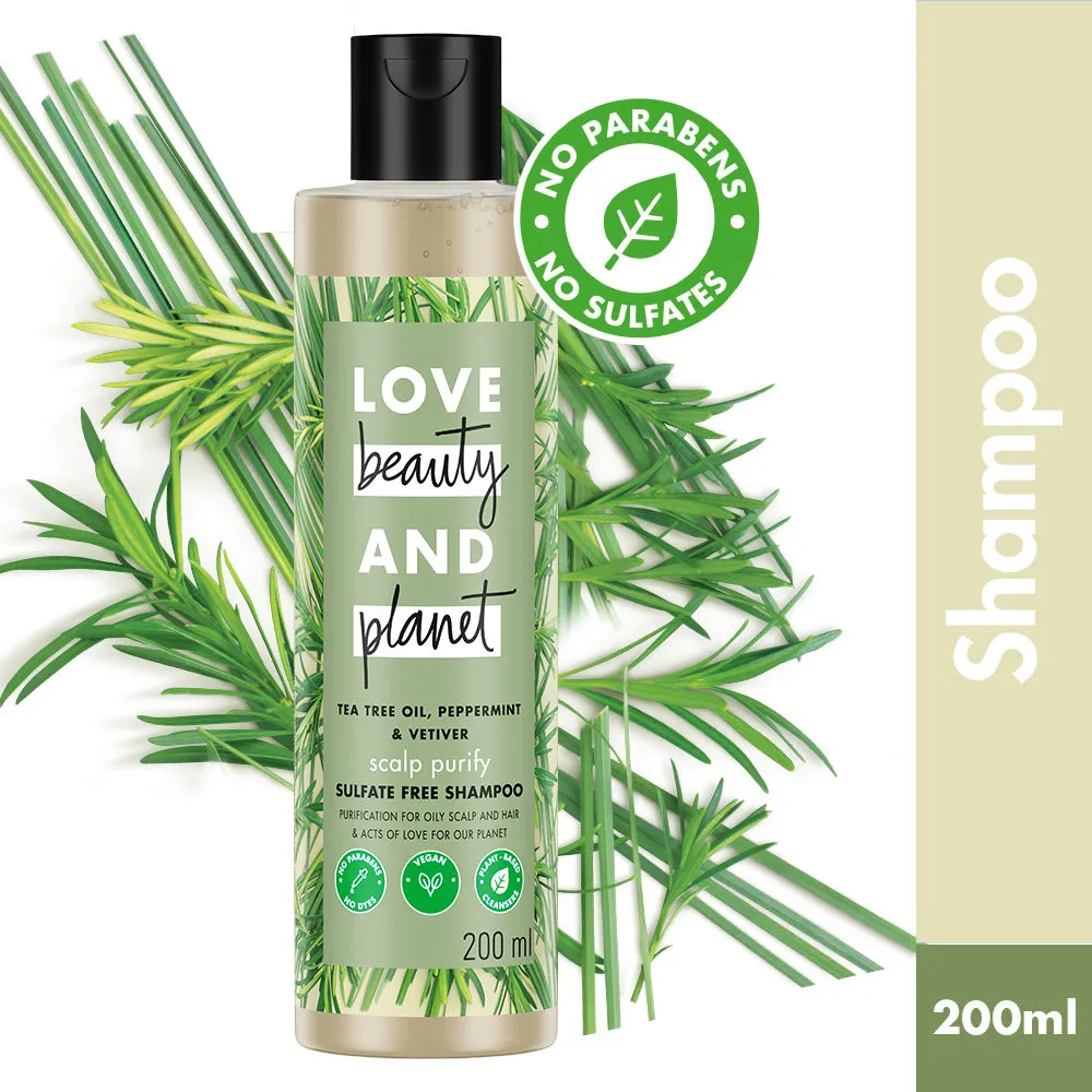 Love Beauty & Planet Tea Tree, Peppermint & Vetiver Sulfate Free Purifying Shampoo