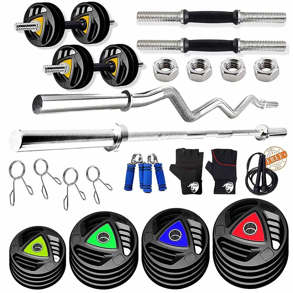 BULLAR 20 kg Professional Metal Integrated Rubber Coated Home Gym Set