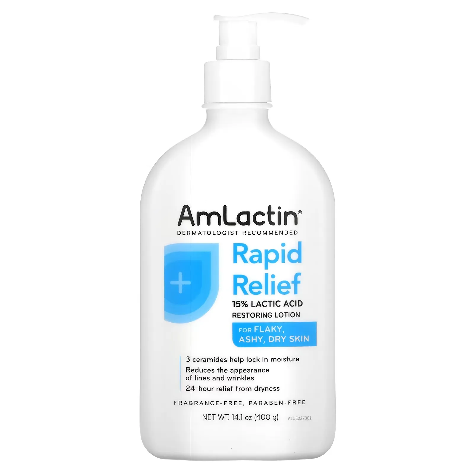 Rapid Relief, 15% Lactic Acid Restoring Lotion, Fragrance Free, 14.1 oz (400 g)