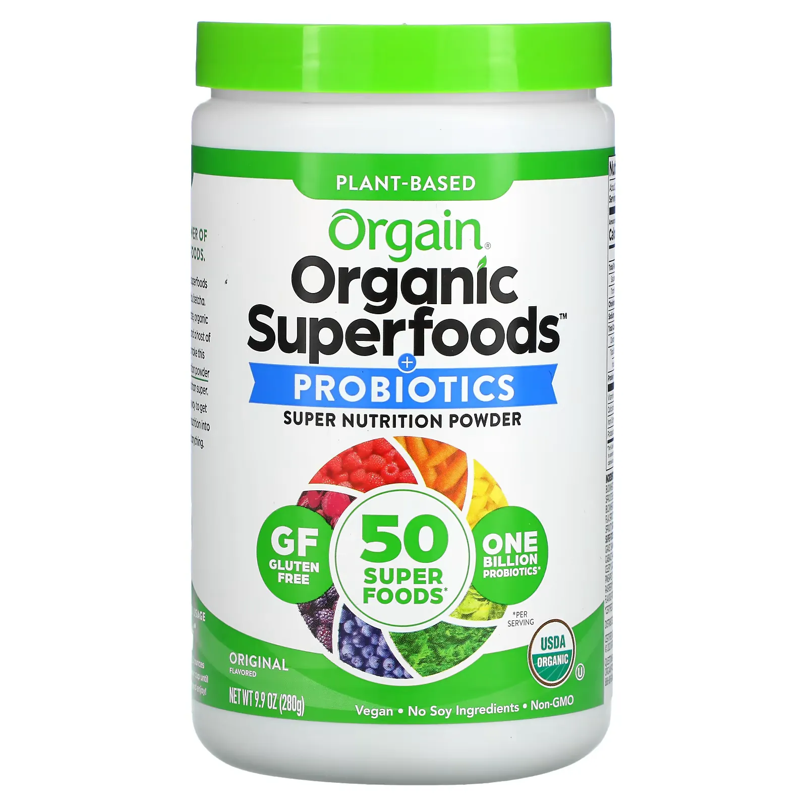 Organic Plant-Based Superfoods + Probiotics, Original, 9.9 oz (280 g)