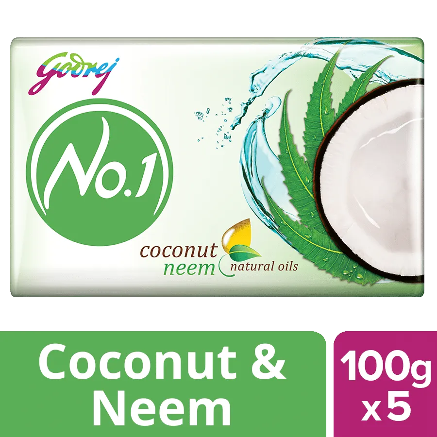 Godrej No.1 Coconut & Neem Soap Buy 4 Get 1 Free