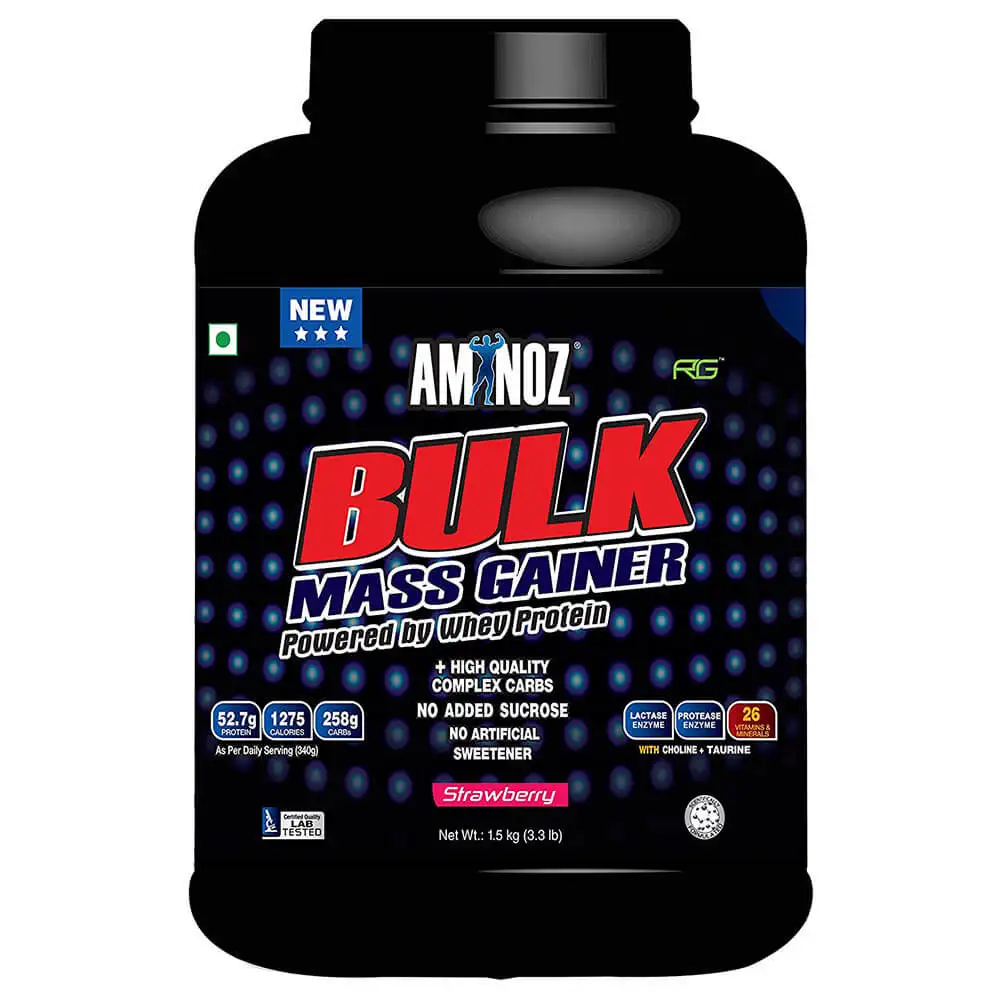 Aminoz Bulk Mass Gainer,  3.3 lb  Strawberry