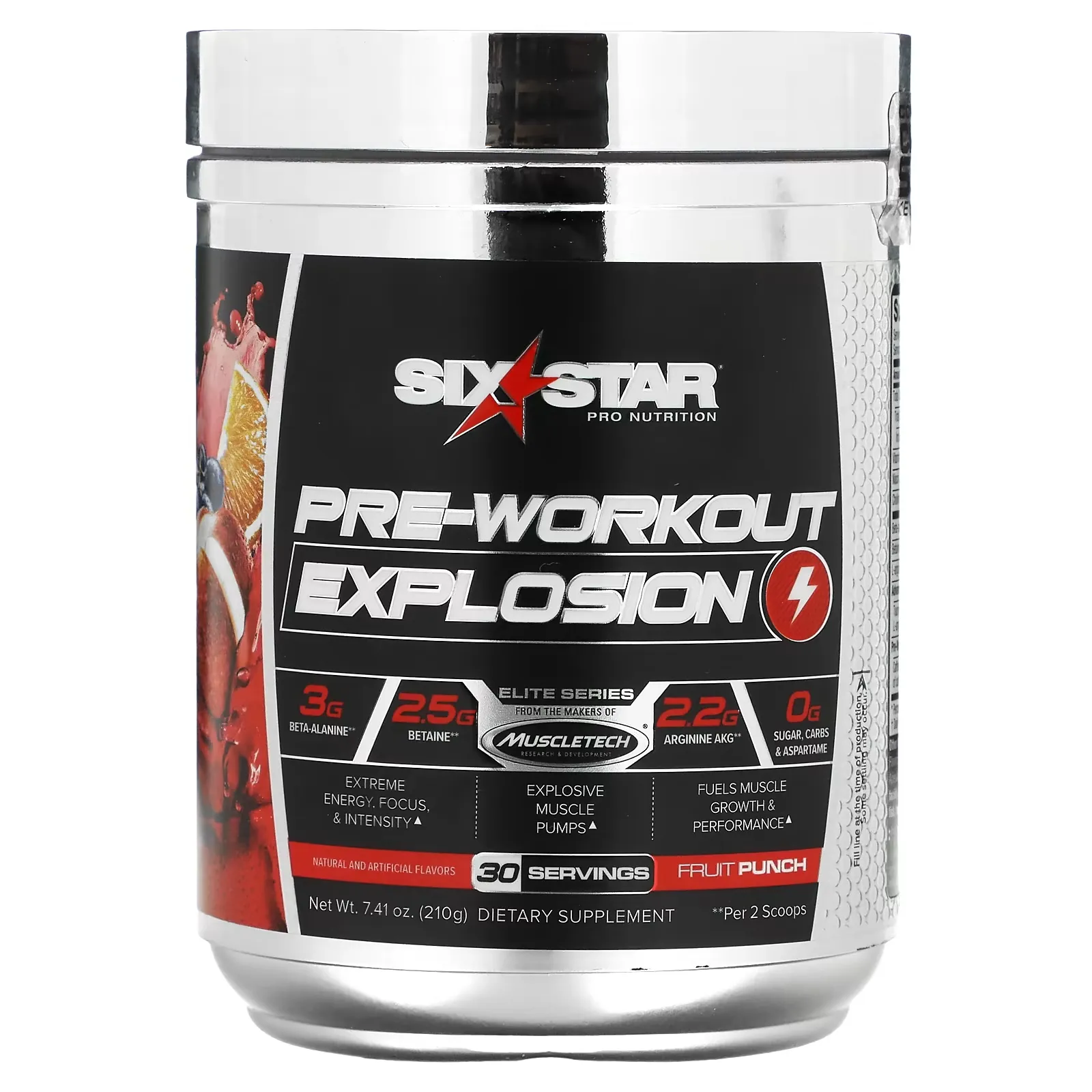 Pre-Workout Explosion, Fruit Punch, 7.41 oz (210 g)