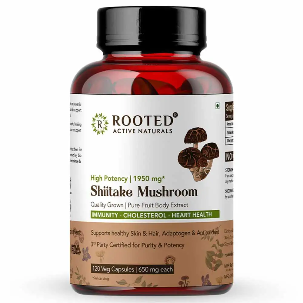 Rooted Active Naturals Shiitake Mushroom,  120 capsules