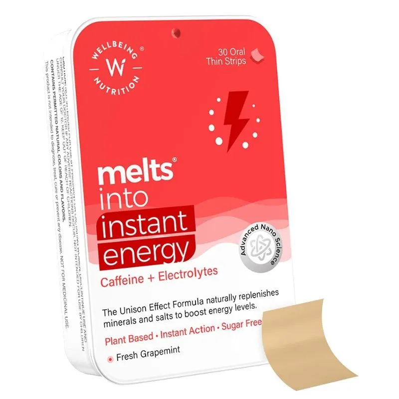 Wellbeing Nutrition Melts Instant Energy With Green Tea Caffiene And Electrolytes