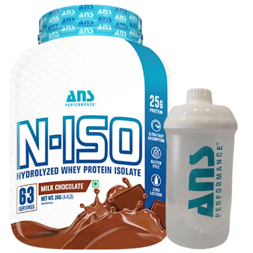 ANS Performance N ISO Hydrolysed Whey Protein Isolate,  4.4 lb  Milk Chocolate + Shaker