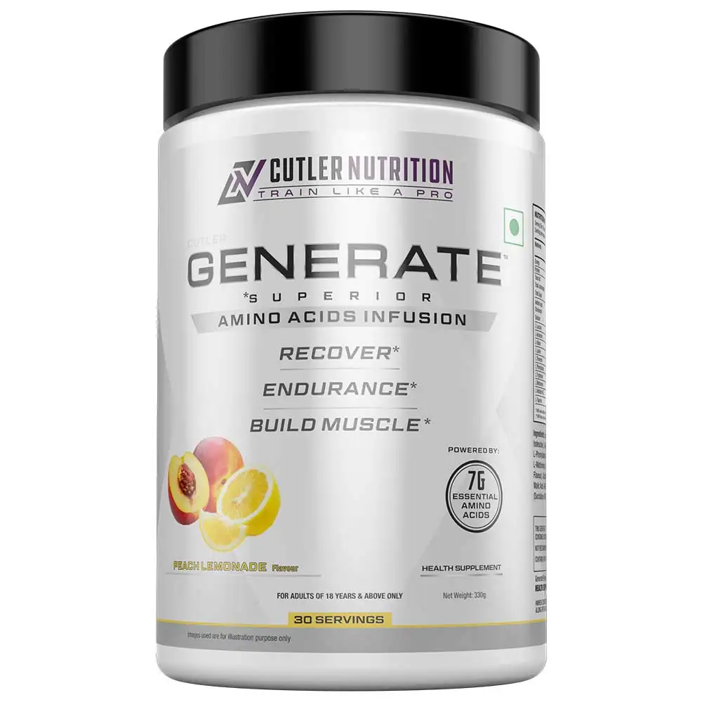 CUTLER NUTRITION Generate Superior Amino Acids Infusion,  0.72 lb  30 Servings  Peach Lemonade