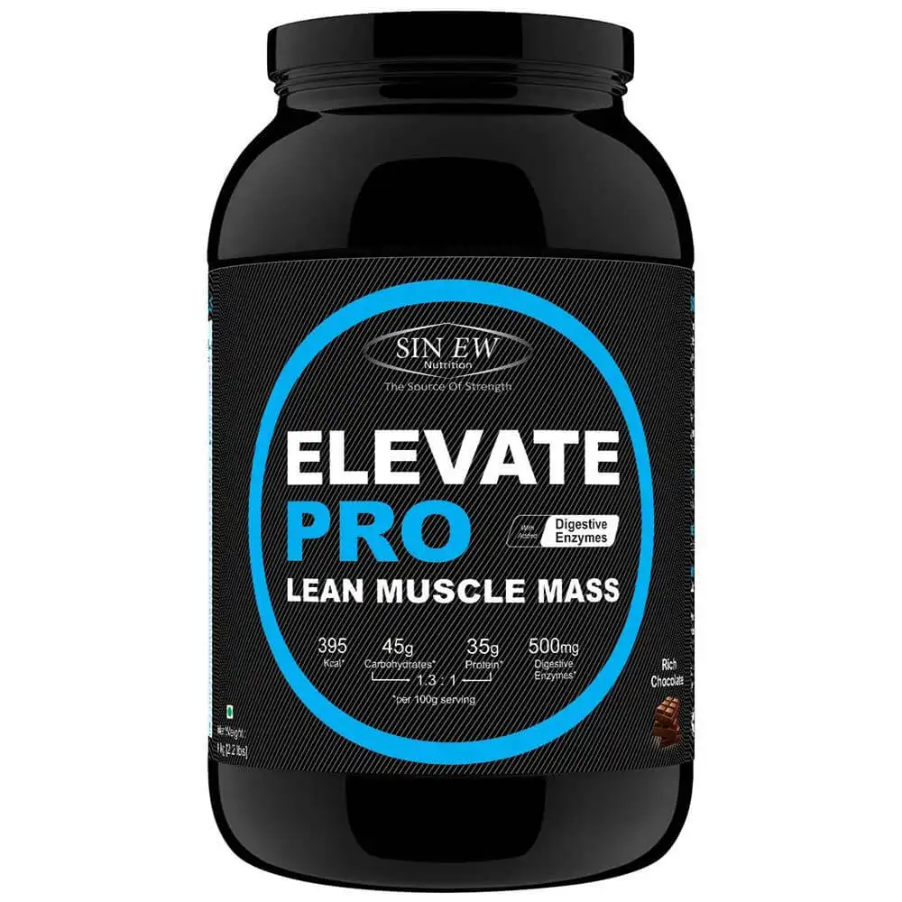 Sinew Nutrition Elevate Pro Lean Muscle Mass with Digestive Enzymes,  2.2 lb  Rich Chocolate