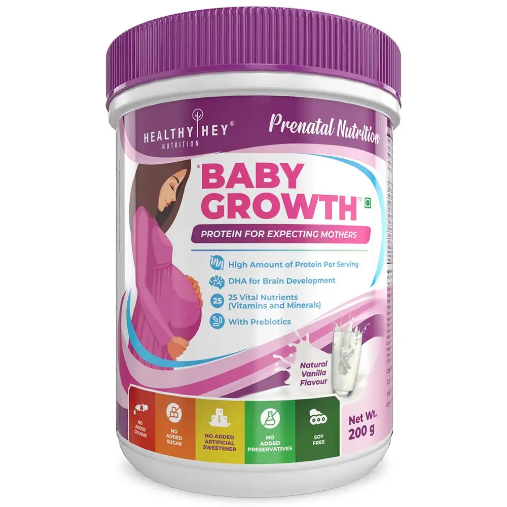 HealthyHey Nutrition Baby Growth Protein for Pregnant Women,  Natural Vanilla  200 g