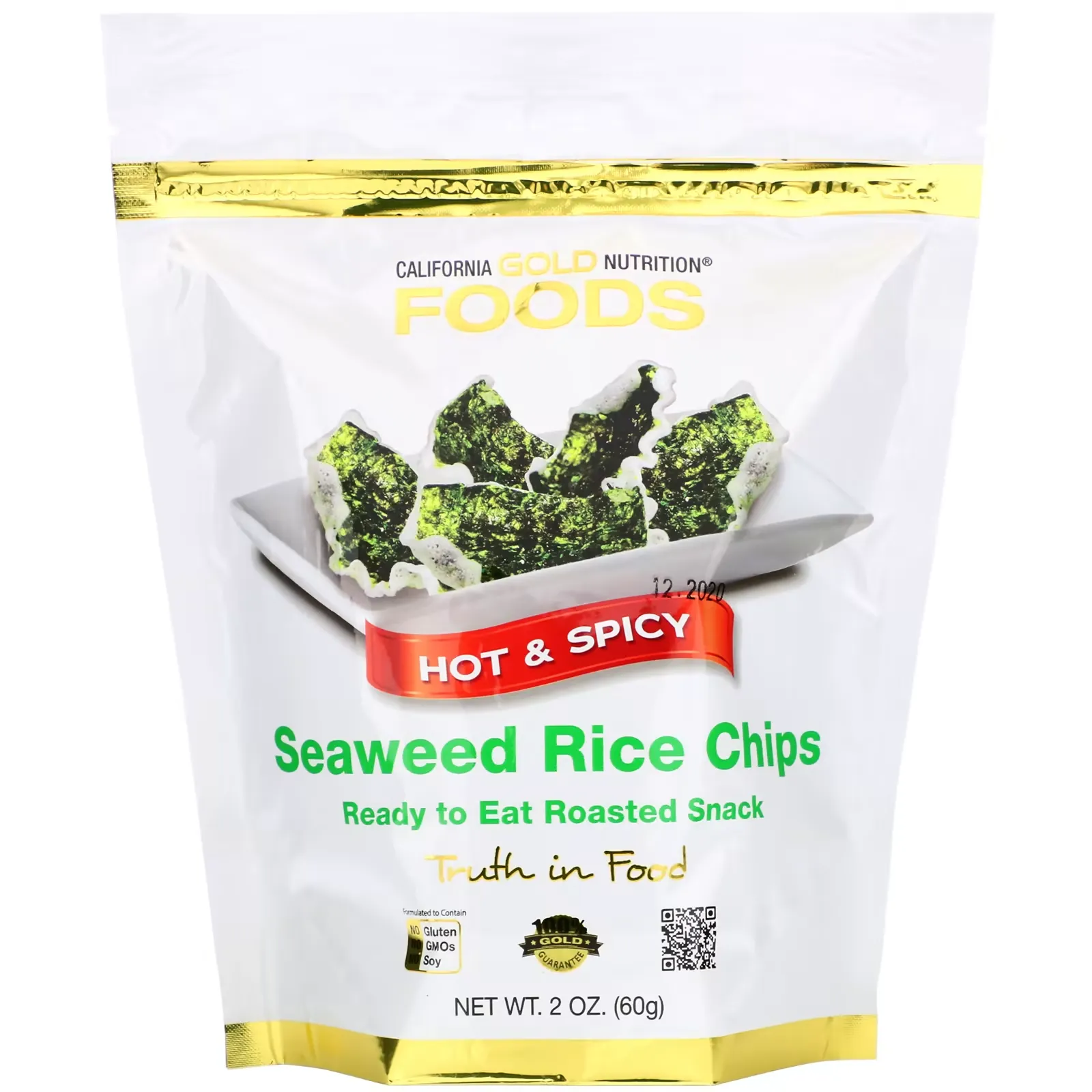 Seaweed Rice Chips, Hot & Spicy, 2 oz (60 g)