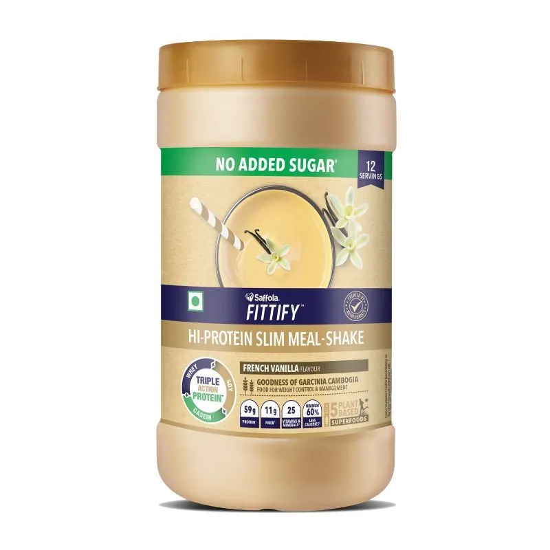 Saffola FITTIFY Gourmet Hi-Protein Slim Meal Shake - French Vanilla