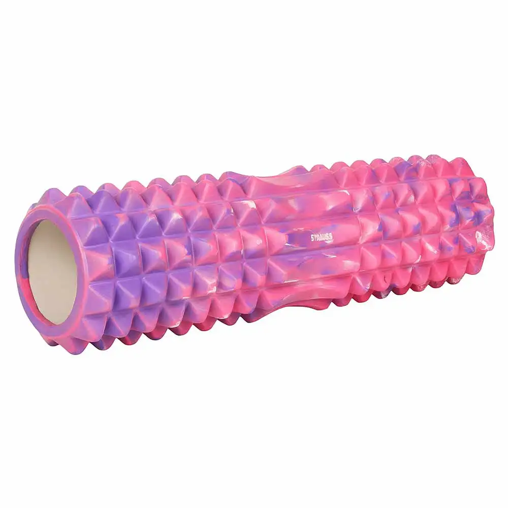 Strauss Grid Yoga Massage Foam Roller,  Multicolor Pink  33cm