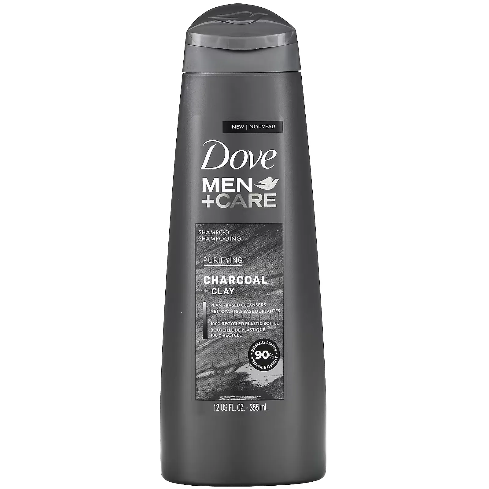 Men + Care, Shampoo, Purifying, Charcoal + Clay, 12 fl oz (355 ml)