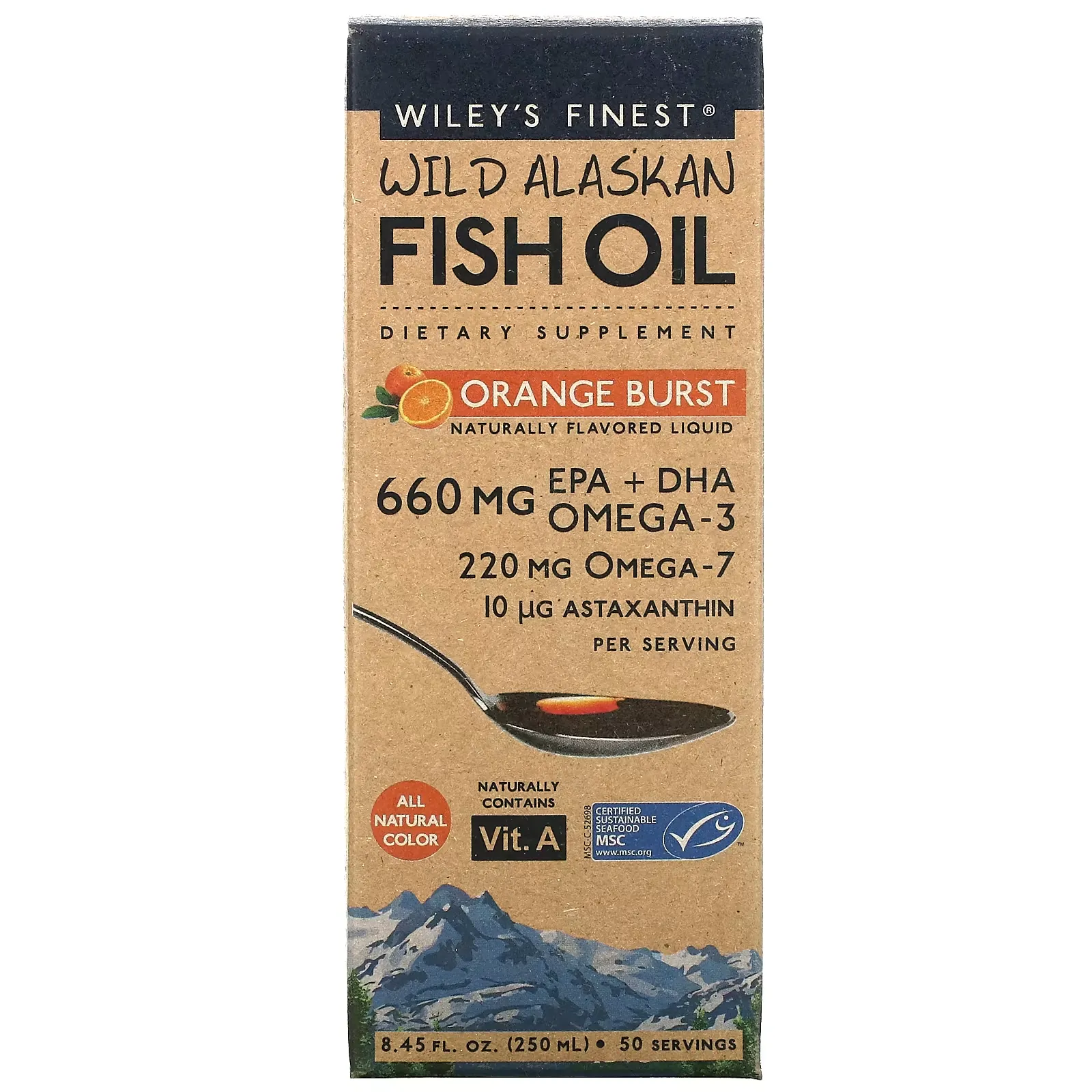 Wild Alaskan Fish Oil, Orange Burst, 8.45 fl oz (250 ml)