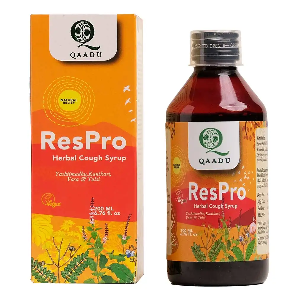 Qaadu Respro herbal Cough Syrup,  200 ml