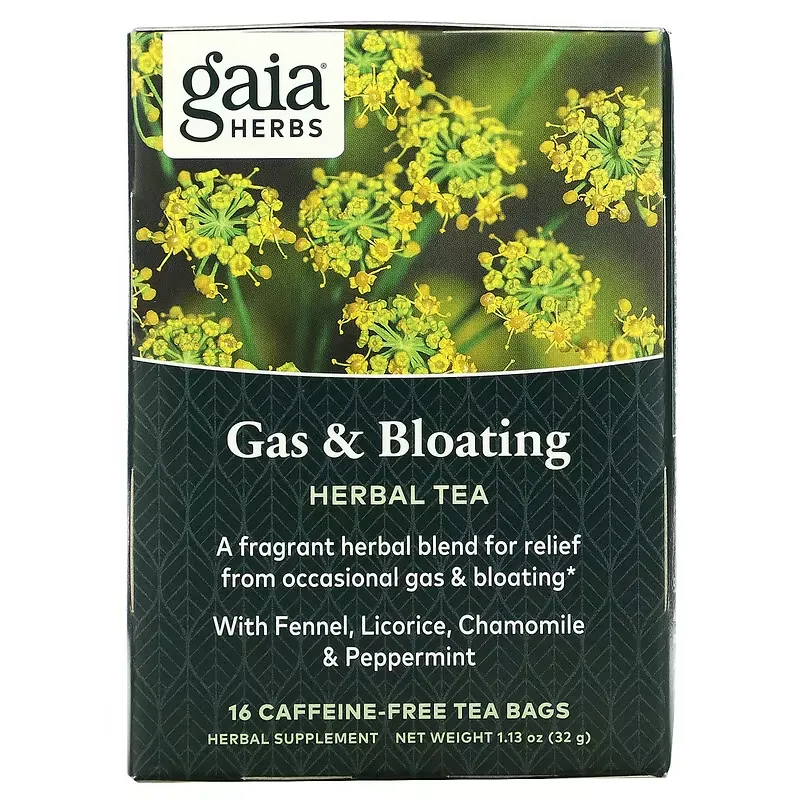 Gas & Bloating, Herbal Tea, Caffeine-Free, 16 Tea Bags, 1.13 oz (32 g)