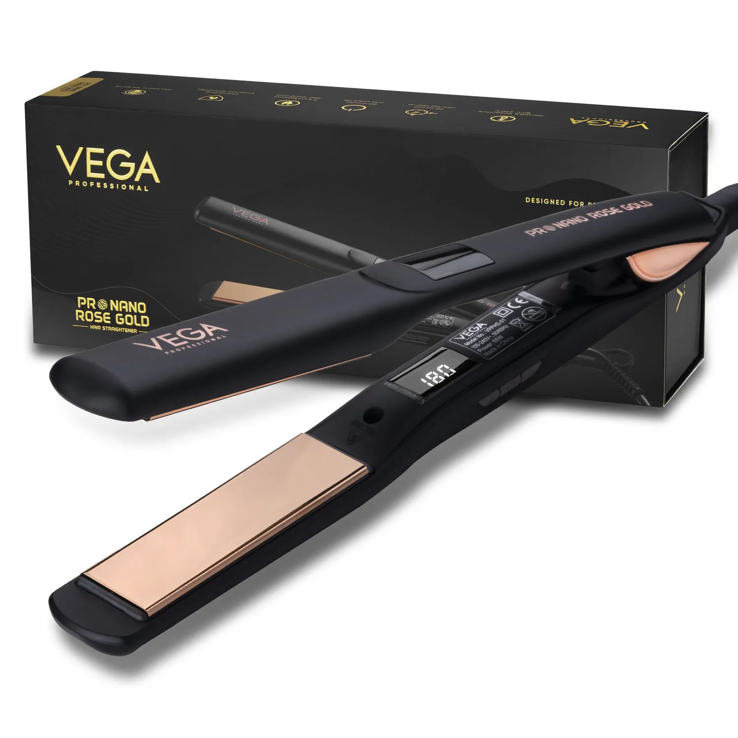 VEGA Professional Pro Nano Rose Gold Hair Straightener (VPPHS 01)