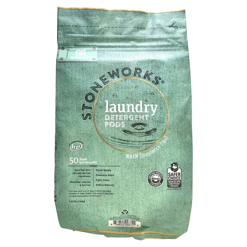 Stoneworks, Laundry Detergent Pods, Fragrance Free, Rain, 50 Loads, 1.65 lbs (750 g)