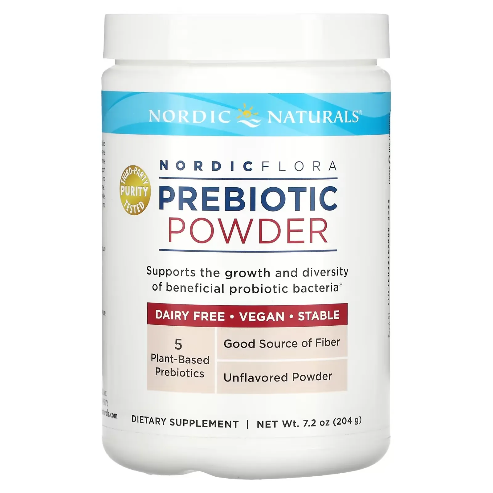 Nordic Flora Prebiotic Powder, Unflavored, 7.2 oz (204 g)