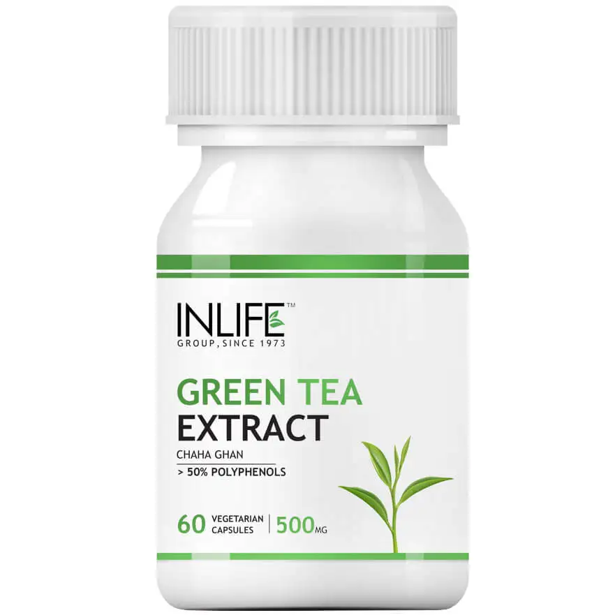 INLIFE Green Tea Extract (500mg),  60 veggie capsule(s)  Unflavoured