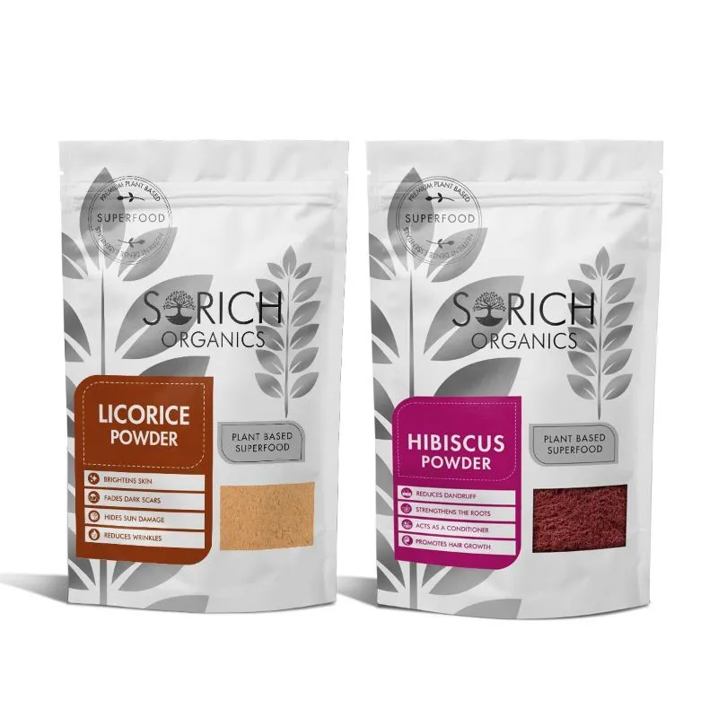 Sorich Organics Combo Of Licorice & Hibiscus Flower Powder