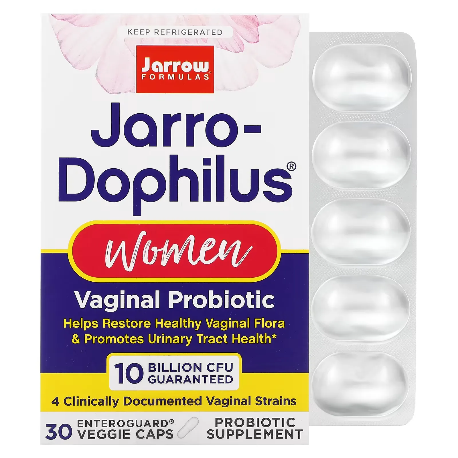 Jarro-Dophilus, Vaginal Probiotic, Women, 10 Billion, 30 Enteroguard Veggie Caps