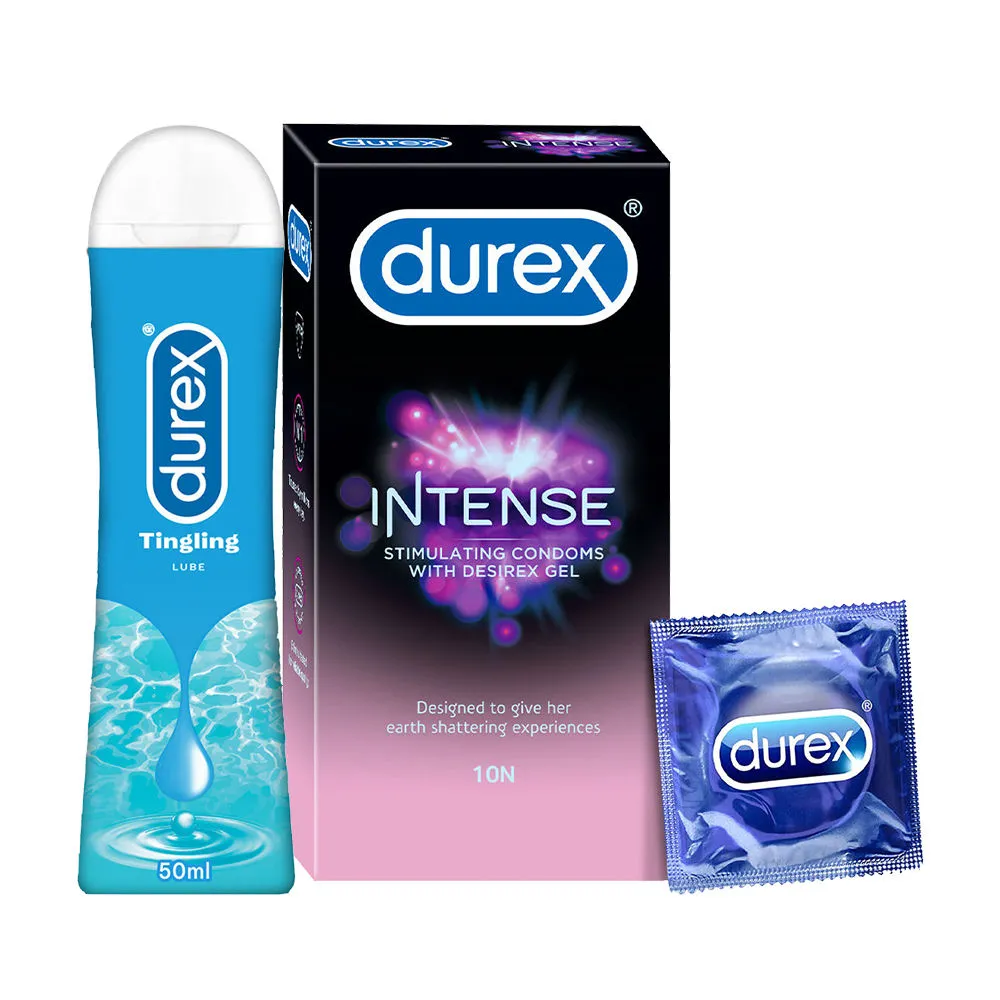 Durex Intense Condoms For Her - 10 Count & Durex Tingling Lubricant Gel