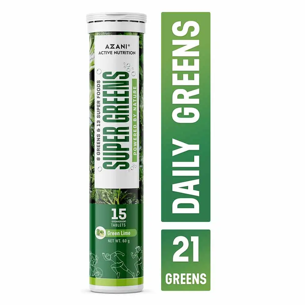 Azani Active Nutrition Super Greens,  15 tablet(s)  Green Lime