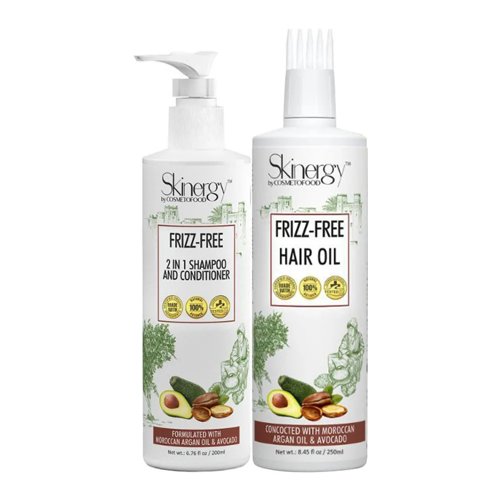 Cosmetofood Skinergy Frizz-free Combo Kit with 2 In1 Shampoo & Conditioner + Hair Oil