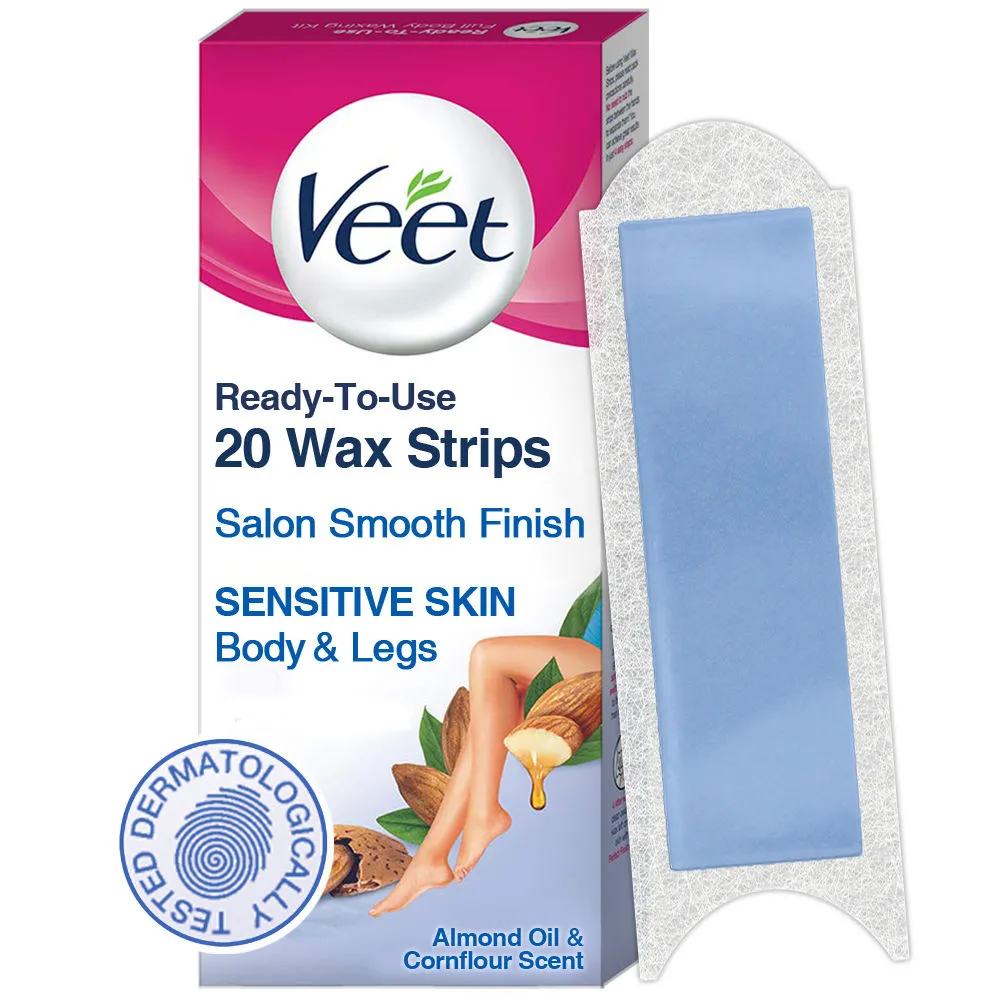 Veet Full Body Waxing Kit Gelwax Technology Sensitive Skin - 20 Strips