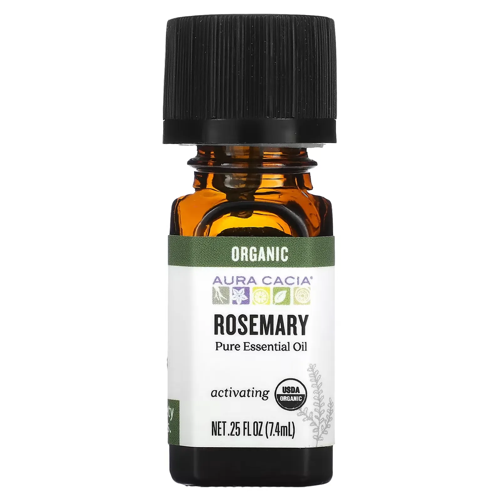 Pure Essential Oil, Organic Rosemary, 0.25 fl oz (7.4 ml)