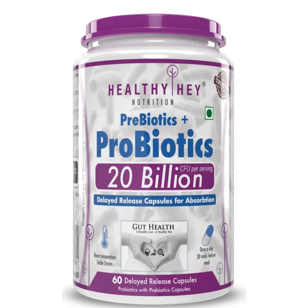 HealthyHey Nutrition Probiotic Supplement 20 Billion CFU,  60 capsules  Unflavoured