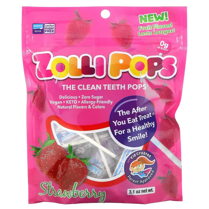 The Clean Teeth Pops, Strawberry, 3.1 oz