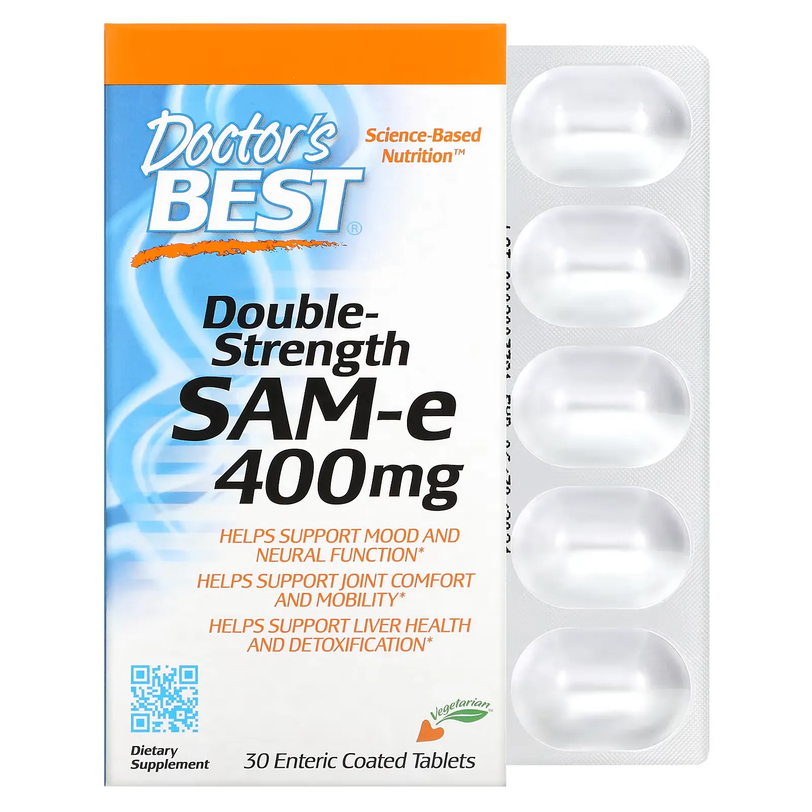 Double Strength SAM-e (Disulfate Tosylate), 400 mg, 30 Enteric Coated Tablets