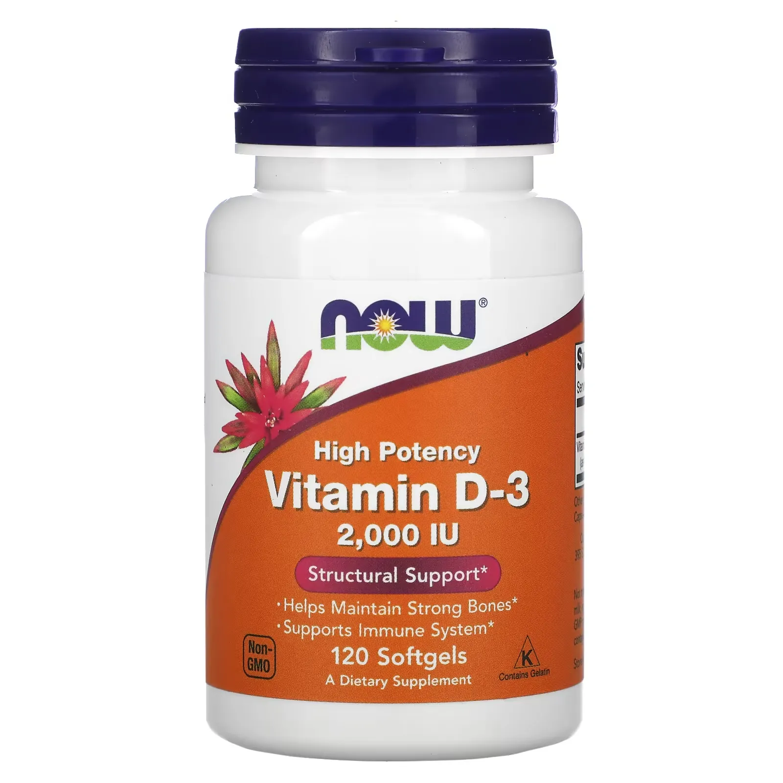 Vitamin D-3, 50 mcg (2,000 IU), 120 Softgels