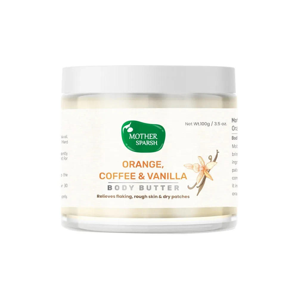 Mother Sparsh Orange Coffee & Vanilla Body Butter For Flaking, Dry & Rough Skin