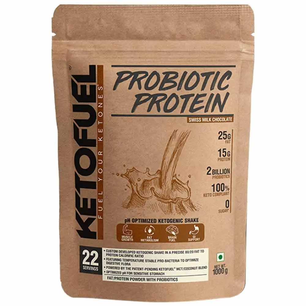 Ketofuel Probiotic Protein Swiss Milk Chocolate,  1 kg  Unflavoured