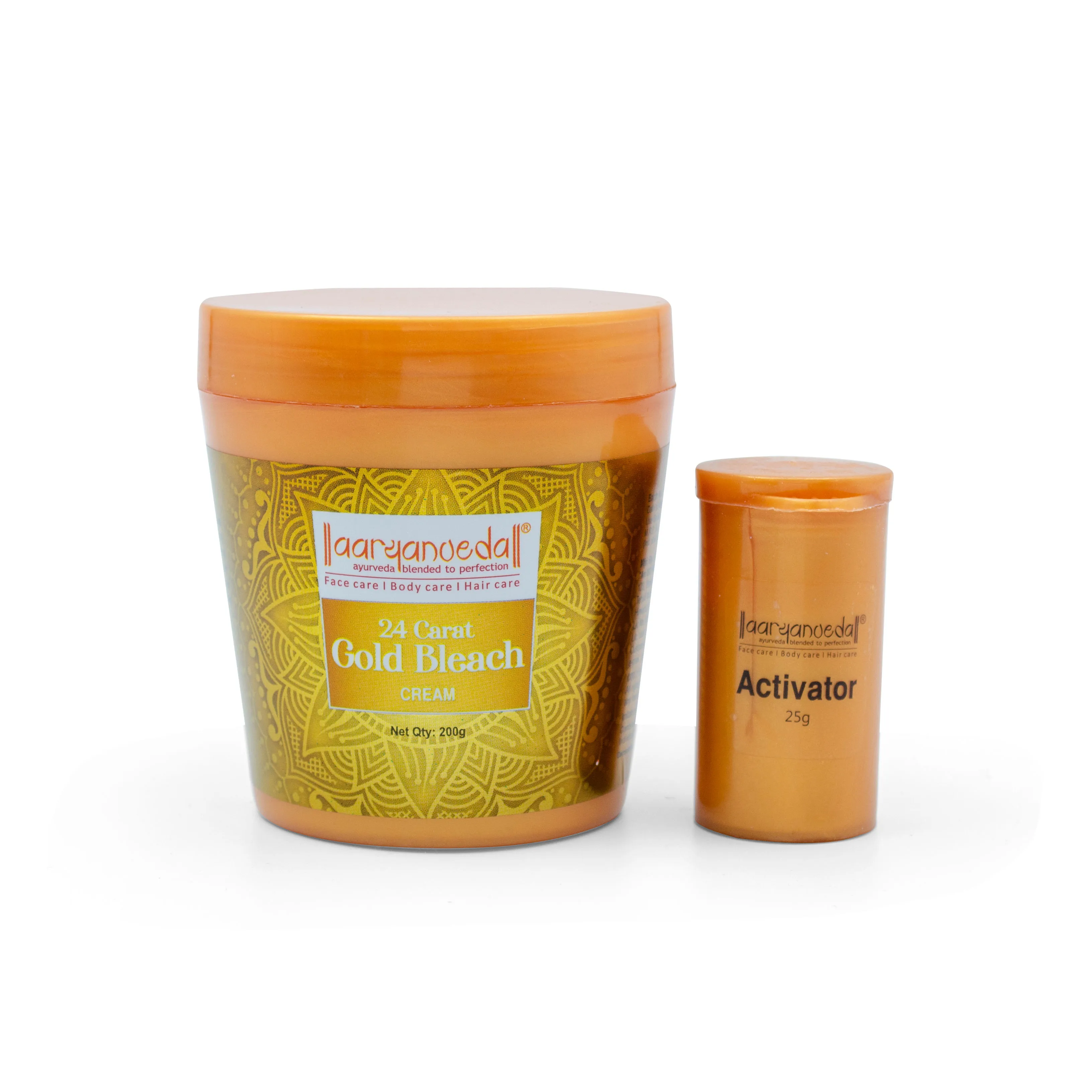 Aryanveda 24 Carat Gold Bleach Cream For Provides Instant Glow & Lightens Blemishes | Removes Tan