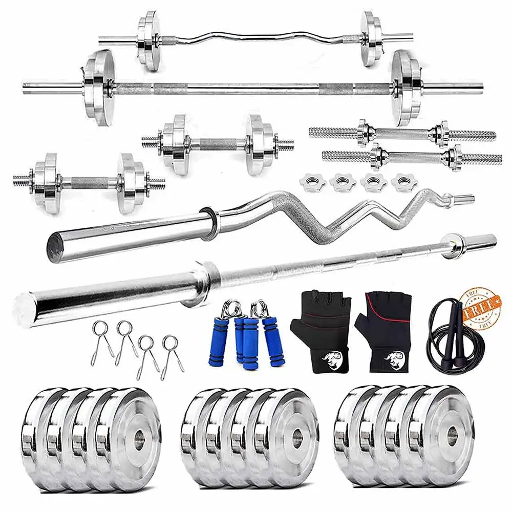 BULLAR 70 kg Chrome Plated Steel Home Gym Set