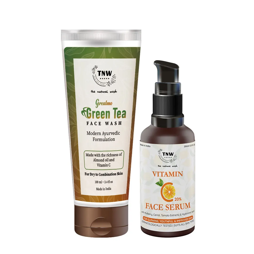 TNW The Natural Wash Green Tea Face Wash and Vitamin C Face Serum