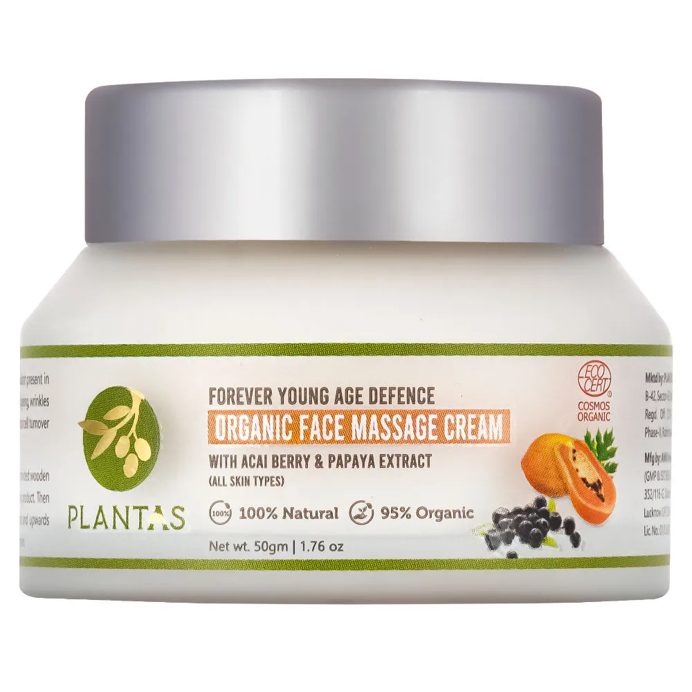 PLANTAS Forever Young Age Defence Organic Face Massage Cream