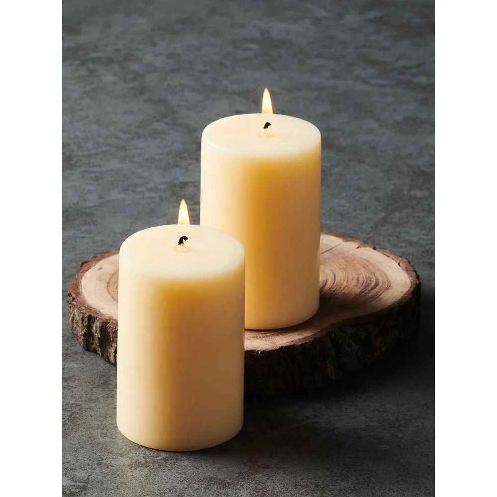 Pure Home + Living Ivory Set of 2 Solid Pillar Candle