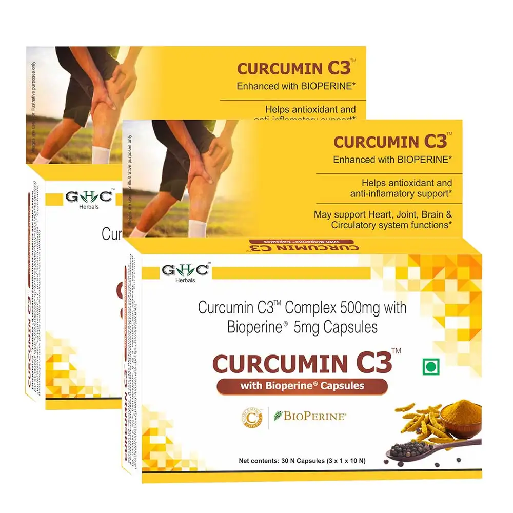 GHC Curcumin C3 Complex 500mg with Bioperine 5mg,  60 capsules