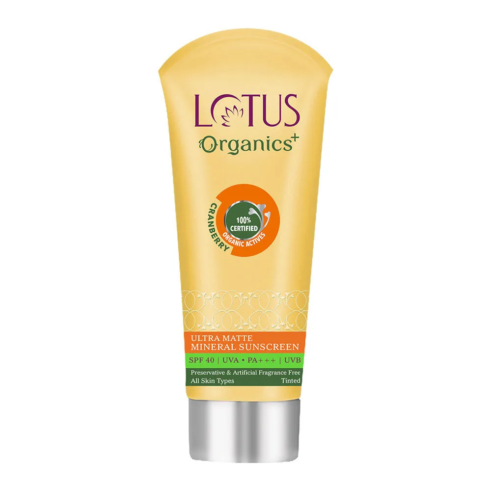 Lotus Organics+ Ultra Matte Mineral Sunscreen SPF 40 PA+++ - 100% Chemical Free