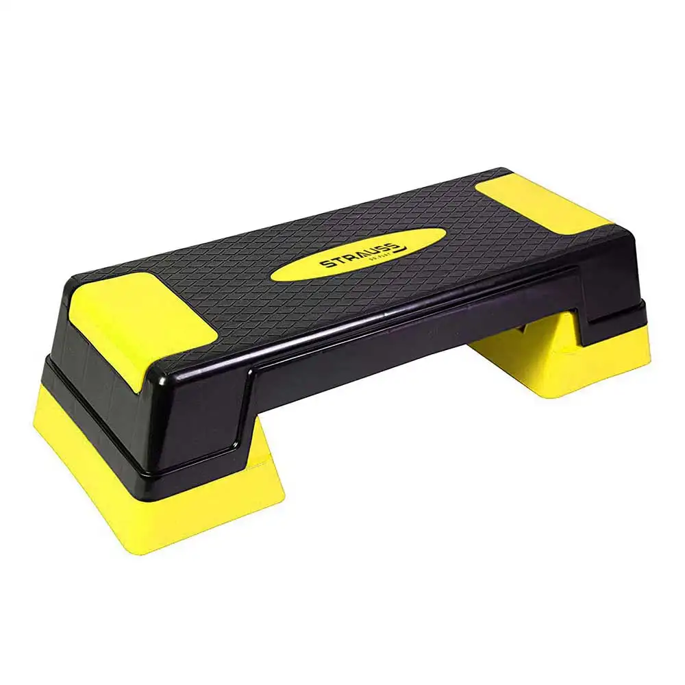 Strauss High Rise Aerobic Stepper,  Black & Yellow  Free Size